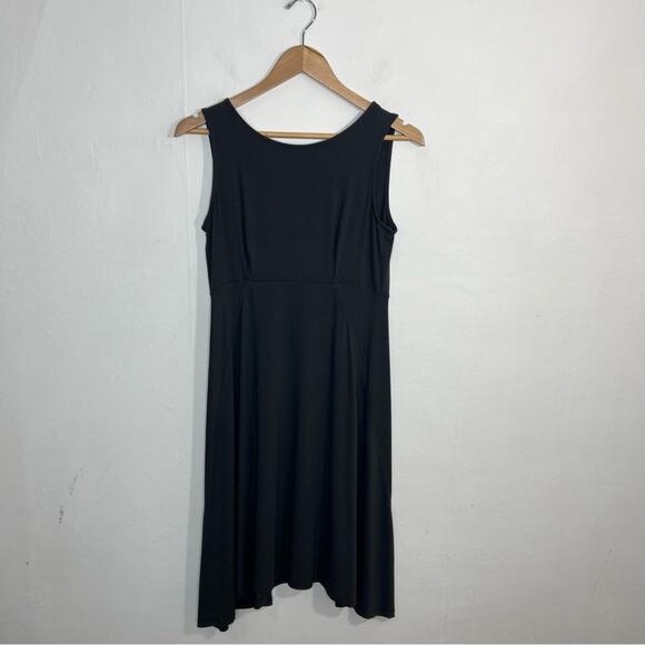 Eileen Fisher Dark Gray Organic Cotton Jersey V-Back Fit & Flare Dress Size PS - Picture 9 of 9